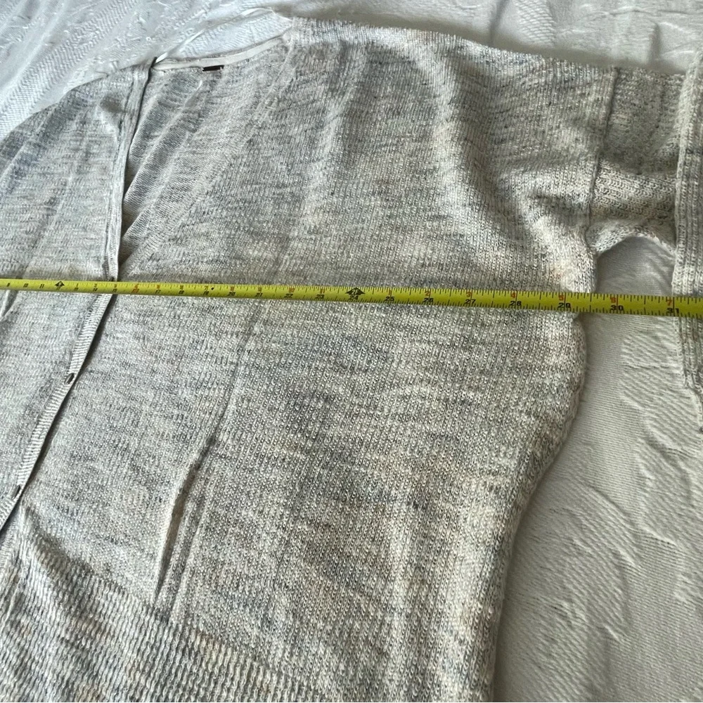 FREE PEOPLE Cream Multicolor Marled Button High Low‎ TGIF Cardigan - Picture 5 of 8